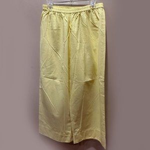 Yellow Cotton Wide Leg Pants Size M